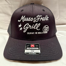 Load image into Gallery viewer, Black Richardson Trucker Hat with Logo